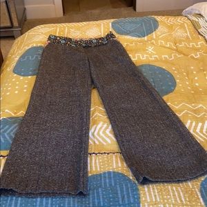 Tweed pant with colorful waist band and pockets